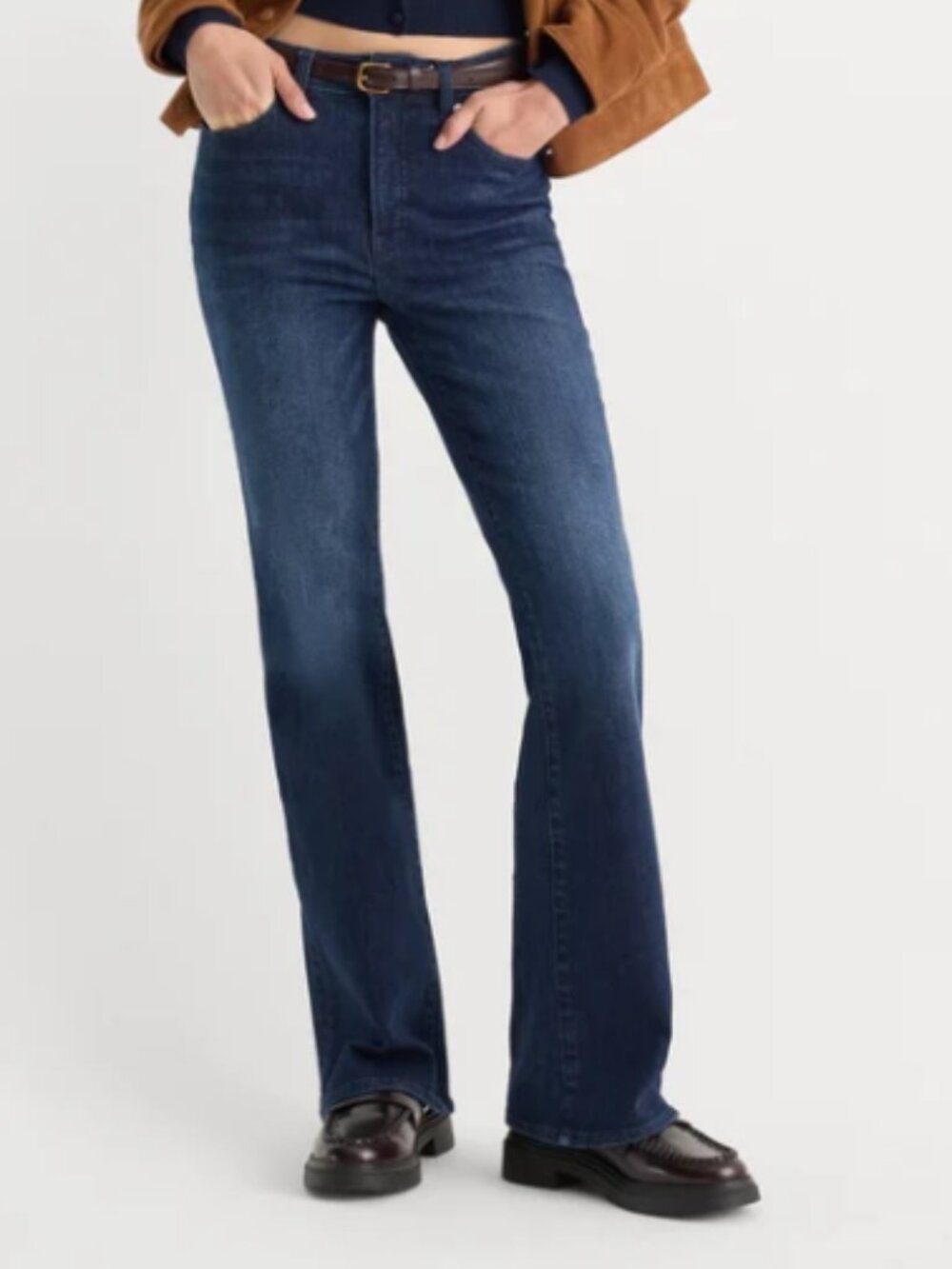 Good American Good Classic Bootcut Jeans Size 14-18 Dark Wash Stretch